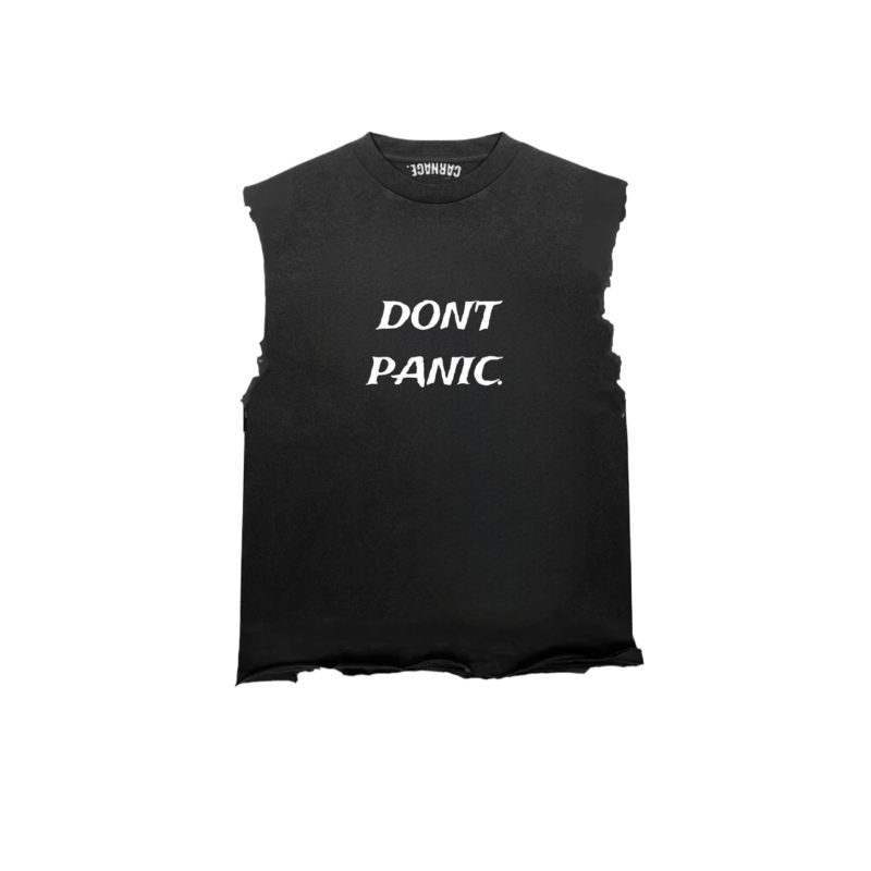 Tank noir DON'T PANIC blanc