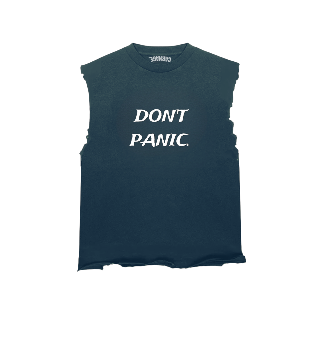 Tank bleu DON'T PANIC blanc